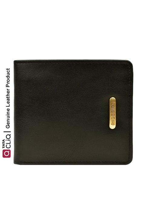 hidesign black solid rfid bi-fold wallet for men