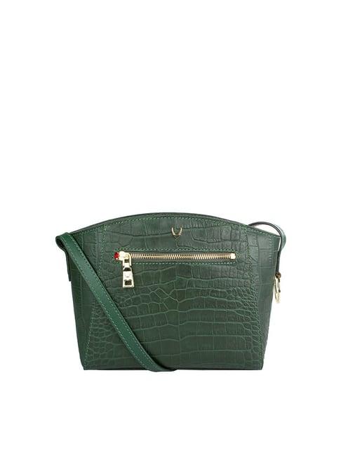 hidesign bonnie 02 green textured leather sling bag