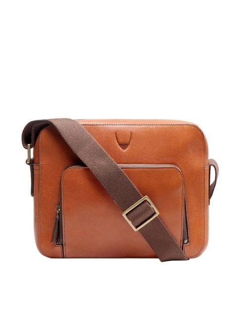 hidesign brooklyn barcelona 01 tan leather messenger bag
