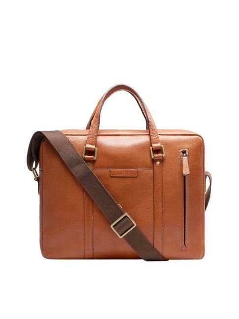 hidesign brooklyn sherlock 03 tan leather laptop messenger bag