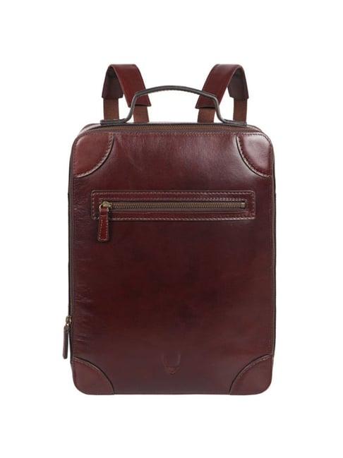 hidesign brown leather medium backpack