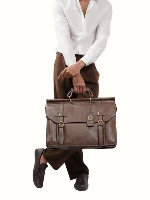 hidesign brown leather medium messenger bag