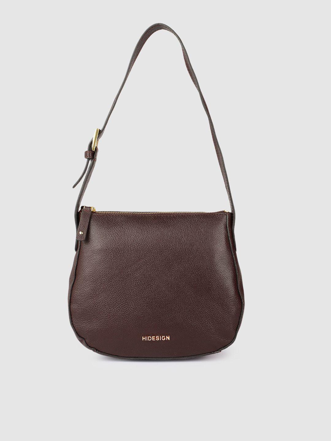 hidesign brown leather solid shoulder bag