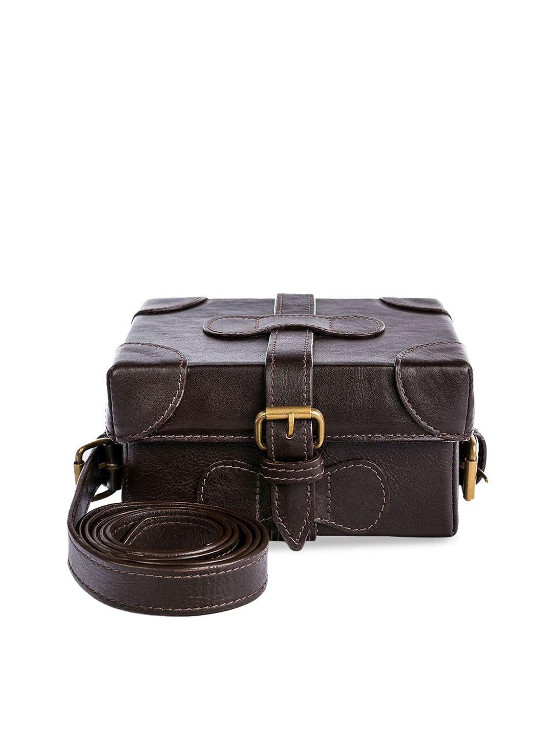 hidesign brown leather structured satchel