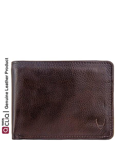 hidesign brown solid rfid bi-fold wallet for men