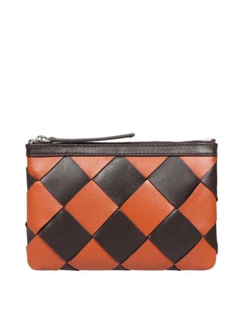 hidesign brown textured wallet for women