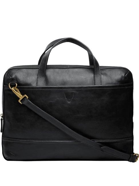 hidesign cougar 01 black solid medium laptop messenger bag