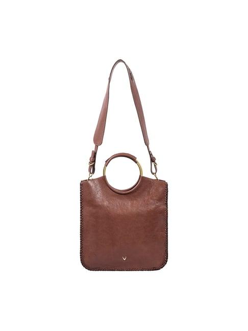 hidesign e.i brown solid medium handbag