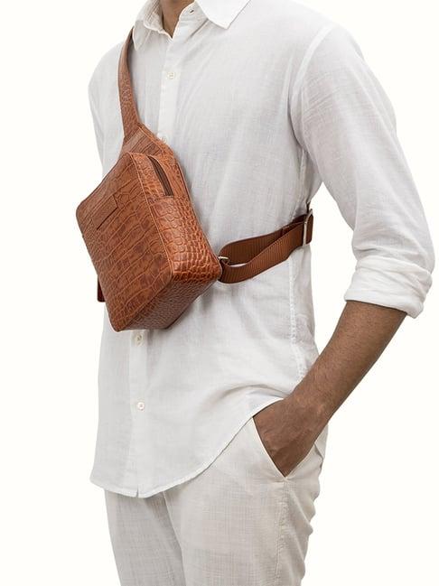 hidesign eoss ss 24 tan textured medium cross body bag