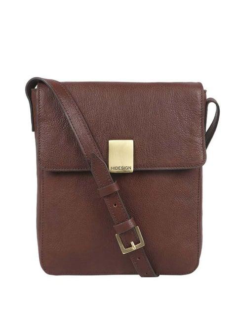 hidesign hipsters brown yoga 01 solid medium cross body bag