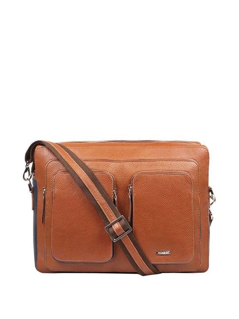 hidesign hipsters vibes 04 tan leather large messenger bag