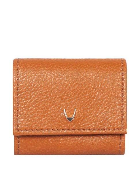 hidesign hipsters woke w1 tan solid bi-fold wallet for women