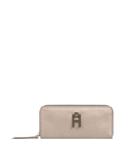 hidesign ibiza silver solid zip around wallet for women