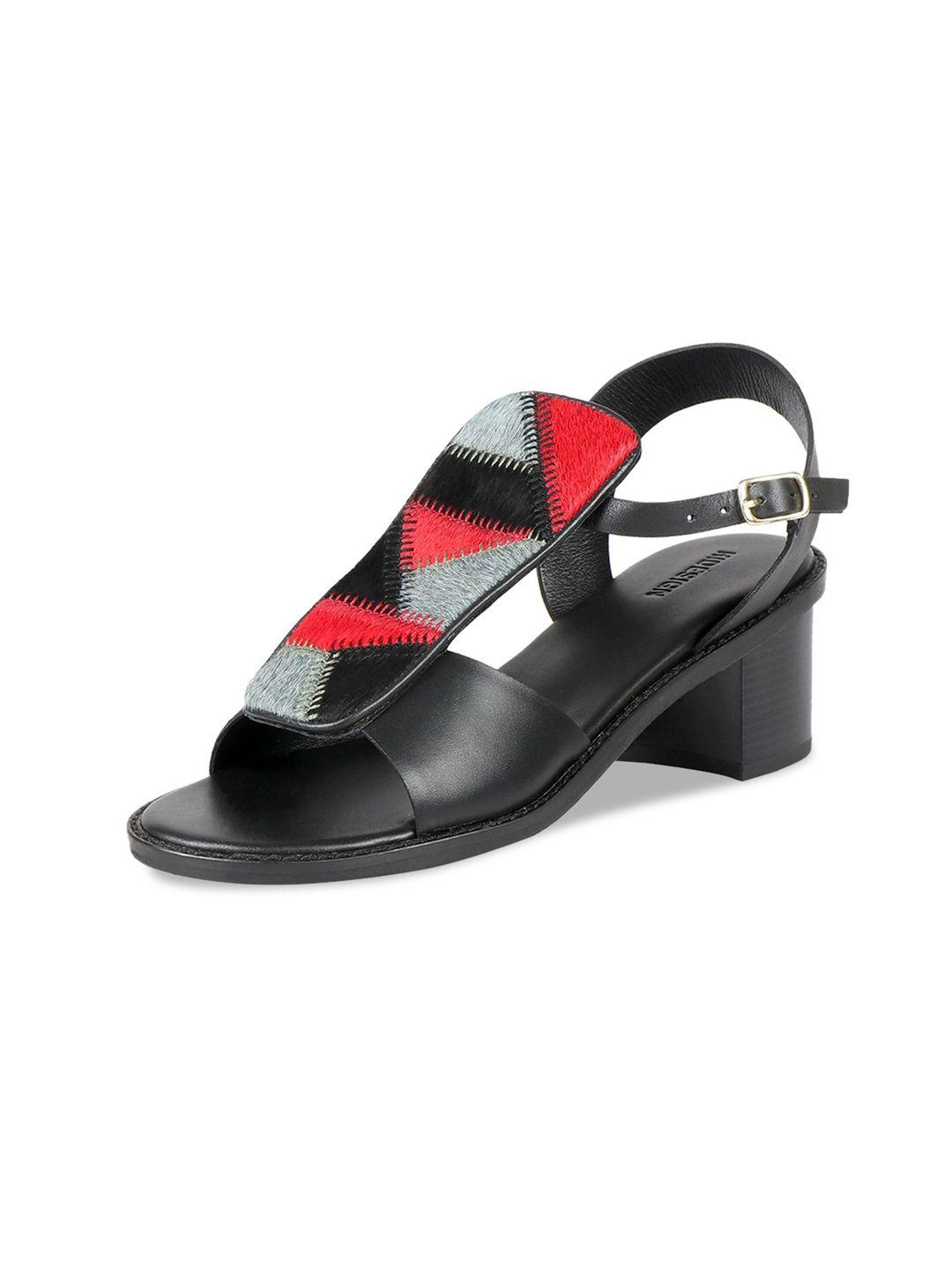 hidesign joni colourblocked leather block heels