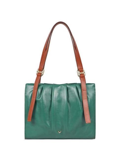 hidesign malasana green solid medium shoulder handbag