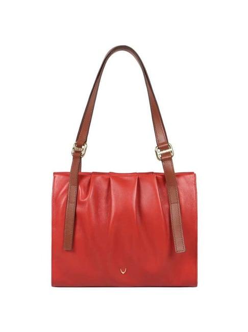 hidesign malasana red solid medium shoulder handbag