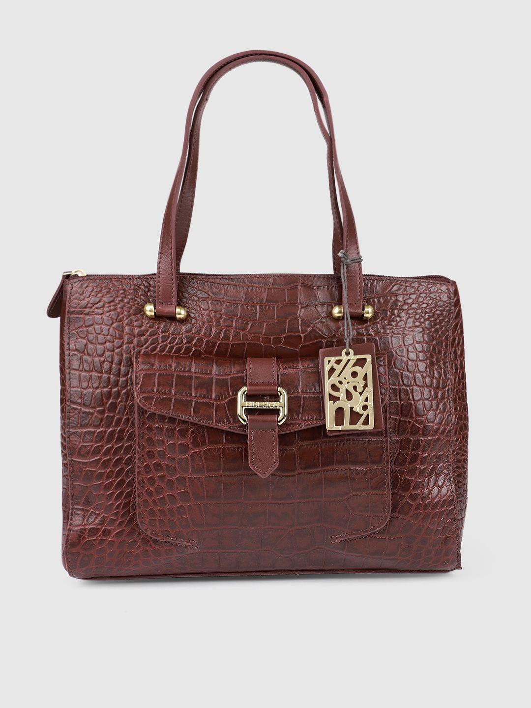 hidesign maroon textured leather shoulder bag