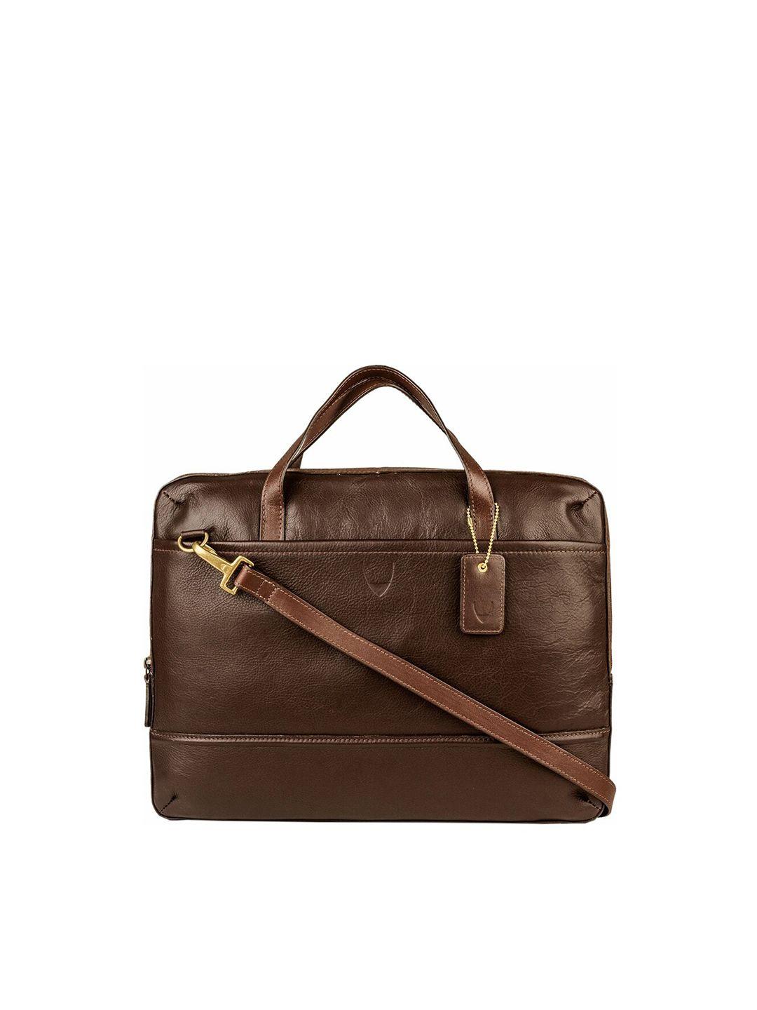 hidesign men brown leather messenger bag