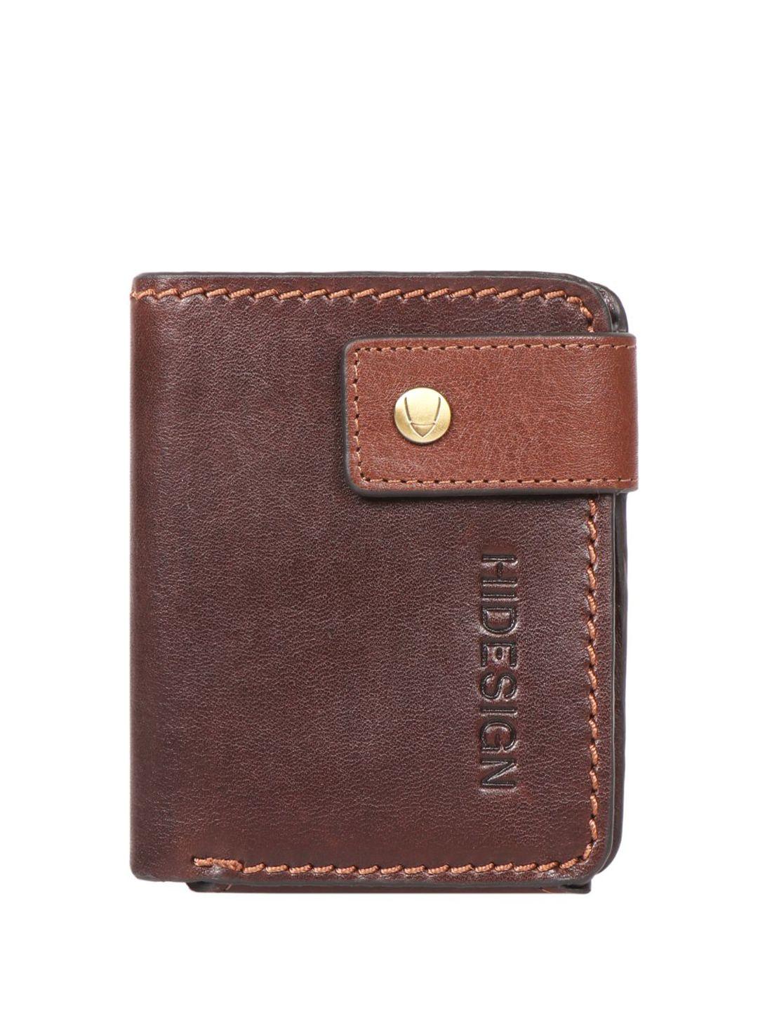 hidesign men leather three fold wallet