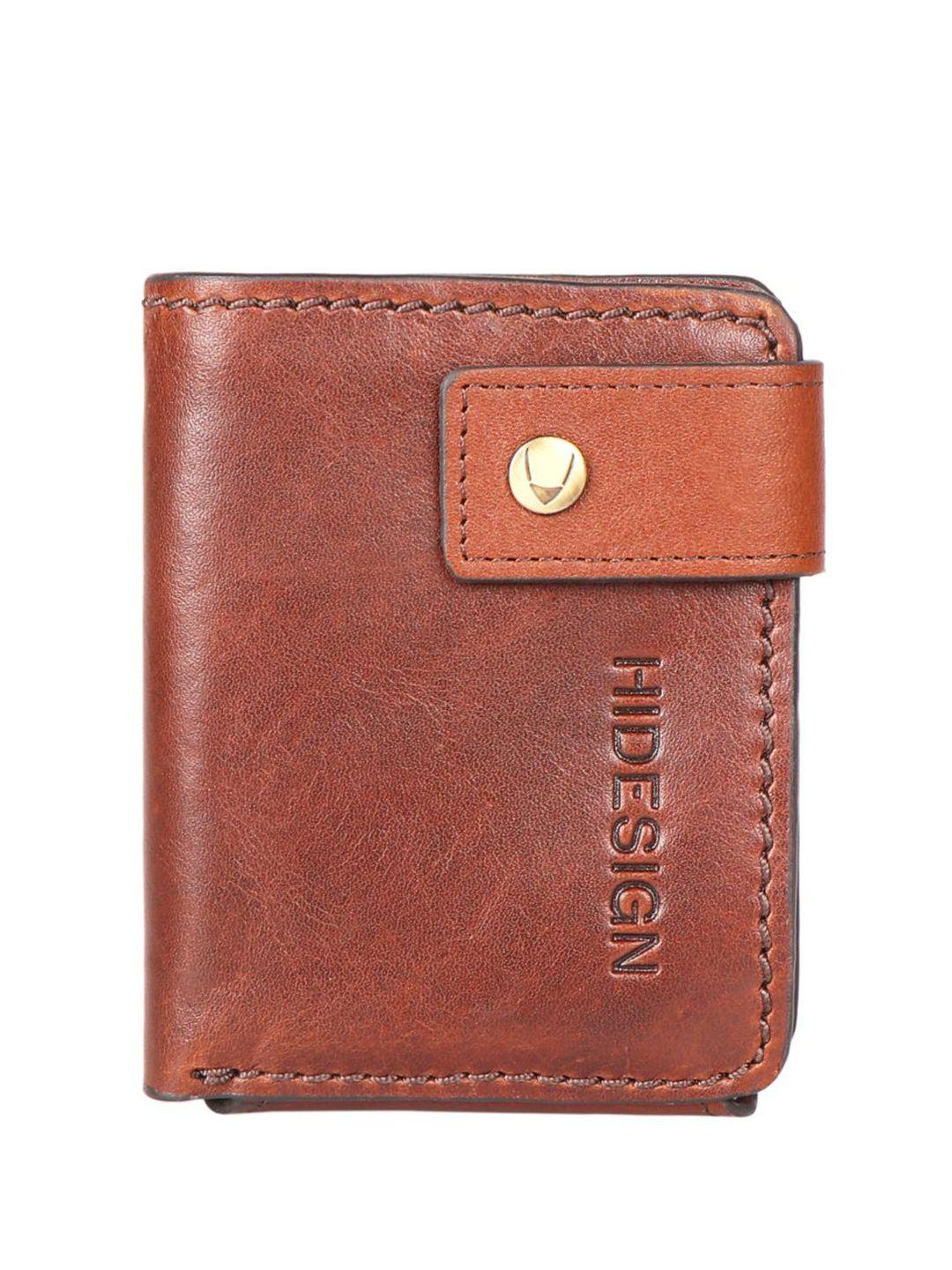 hidesign men leather three fold wallet