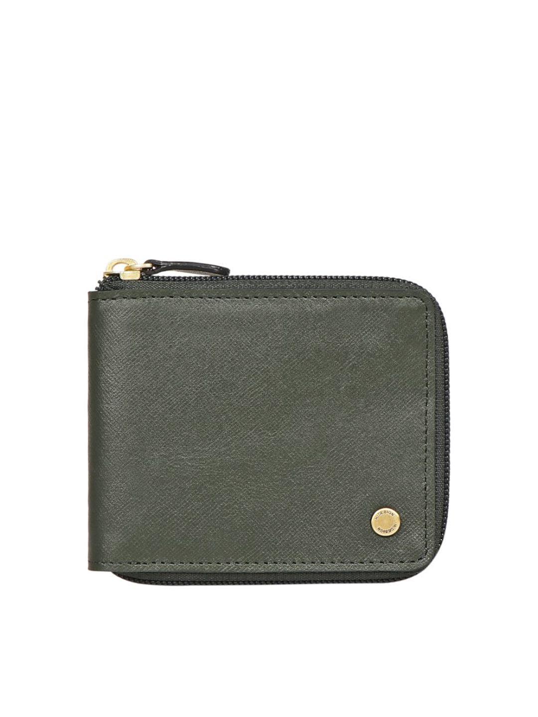 hidesign men leather zip around wallet with sd card holder