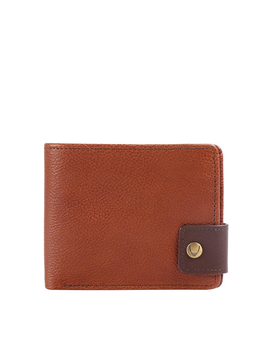 hidesign men tan leather two fold wallet