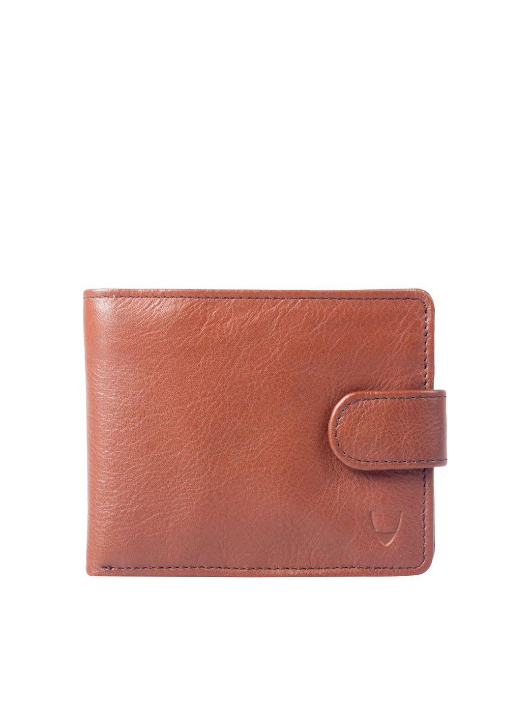 hidesign men tan textured leather two fold wallet