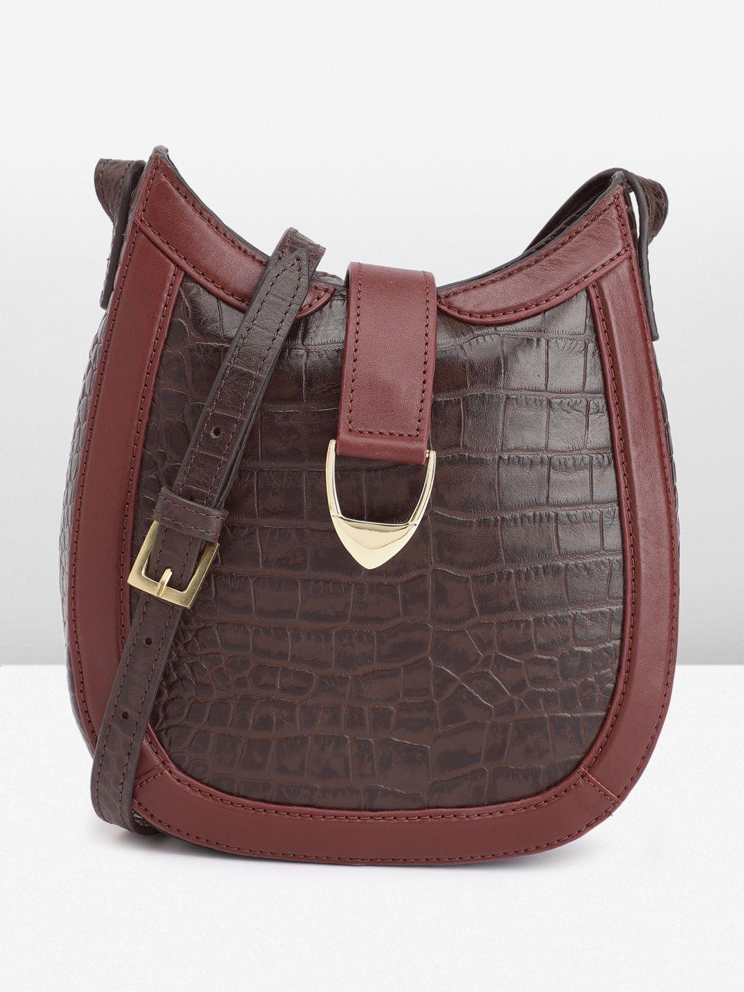 hidesign moemie 06 croc textured leather hobo bag