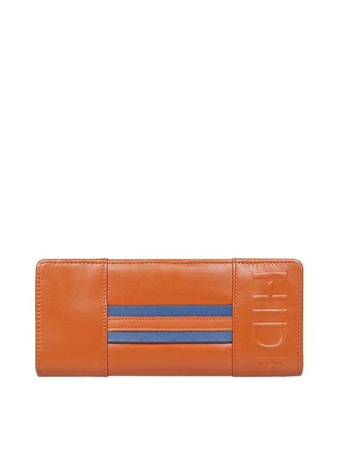 hidesign orange solid bi-fold wallet for women