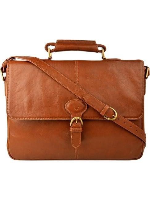 hidesign parker 01 tan solid medium messenger bag