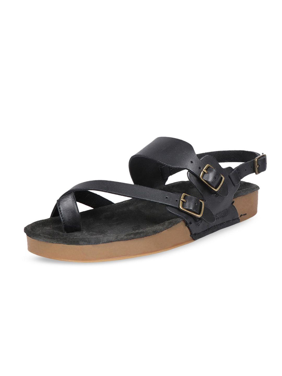 hidesign port blair leather one toe flats with buckles