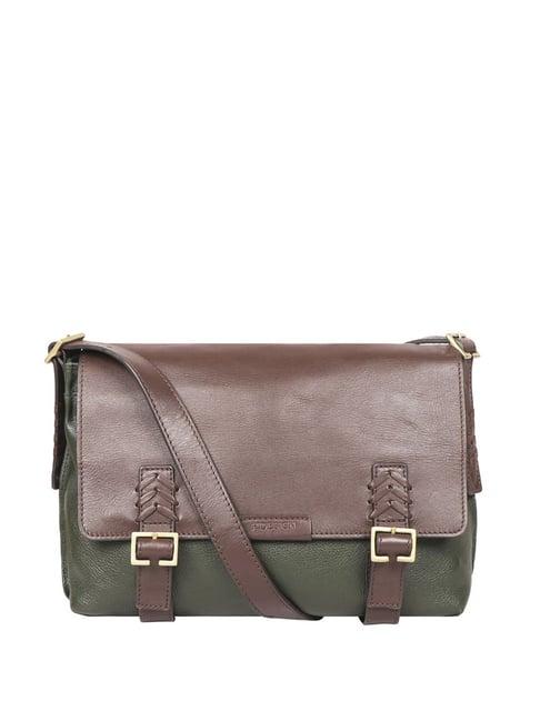 hidesign rebels mandela 03 idaho dakota green leather large messenger bag