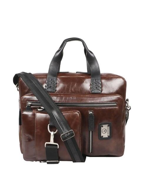 hidesign rebels uncle ho 02 cherokee leather large briefcase