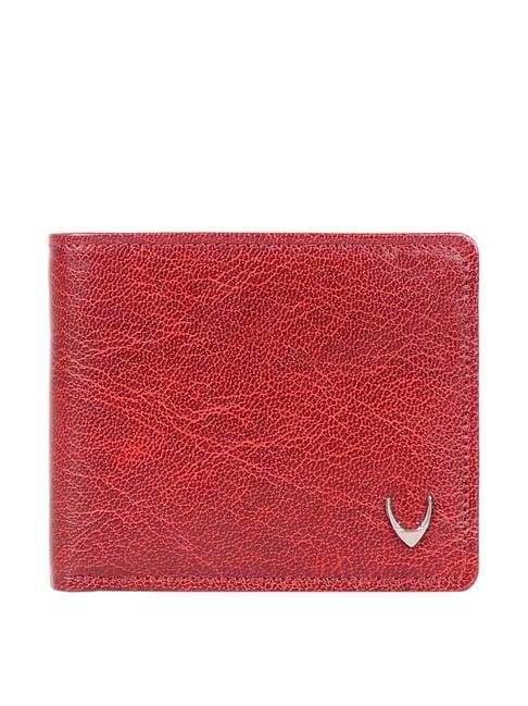 hidesign red solid wallets for men