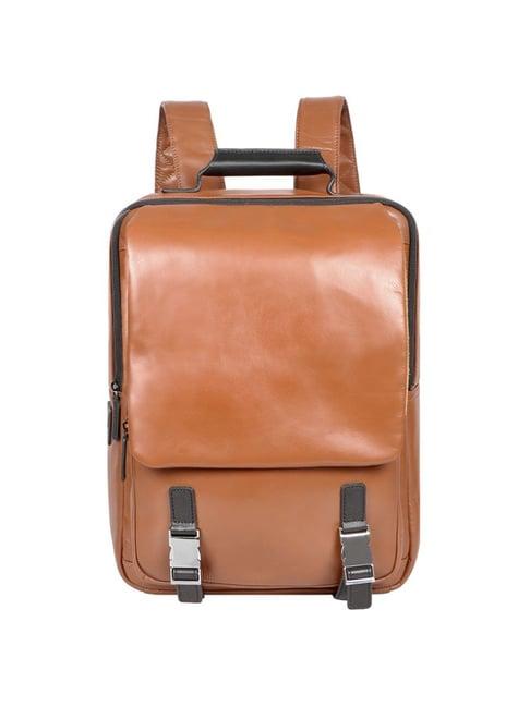 hidesign rock star 20 hard rock 03 calf tan leather solid laptop backpack