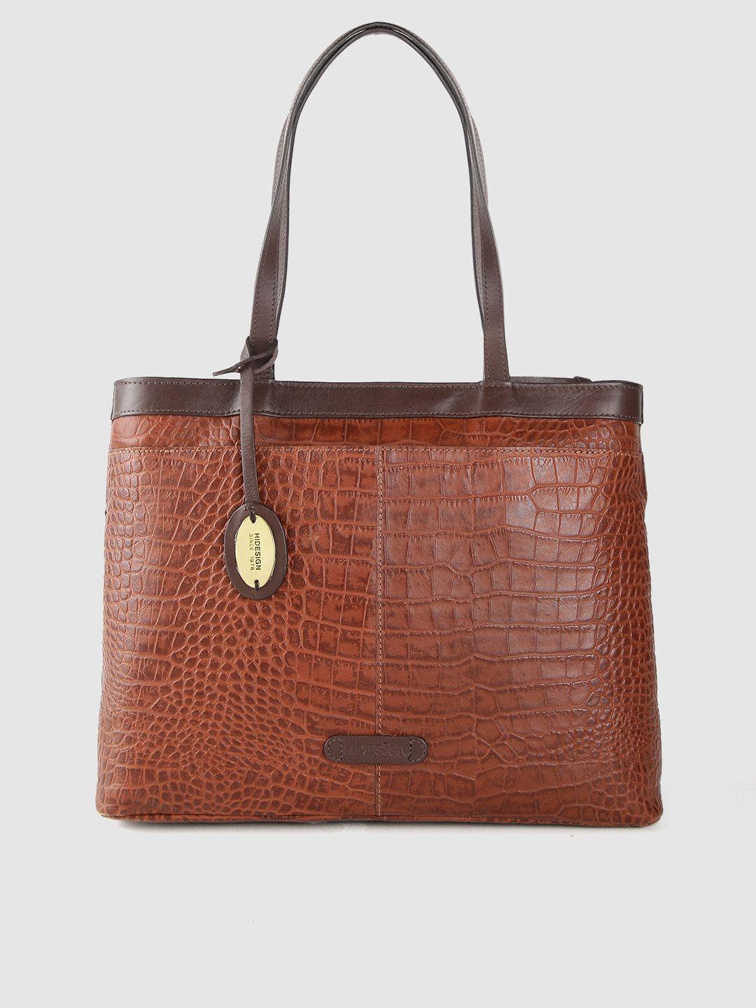 hidesign tan brown textured leather shoulder bag