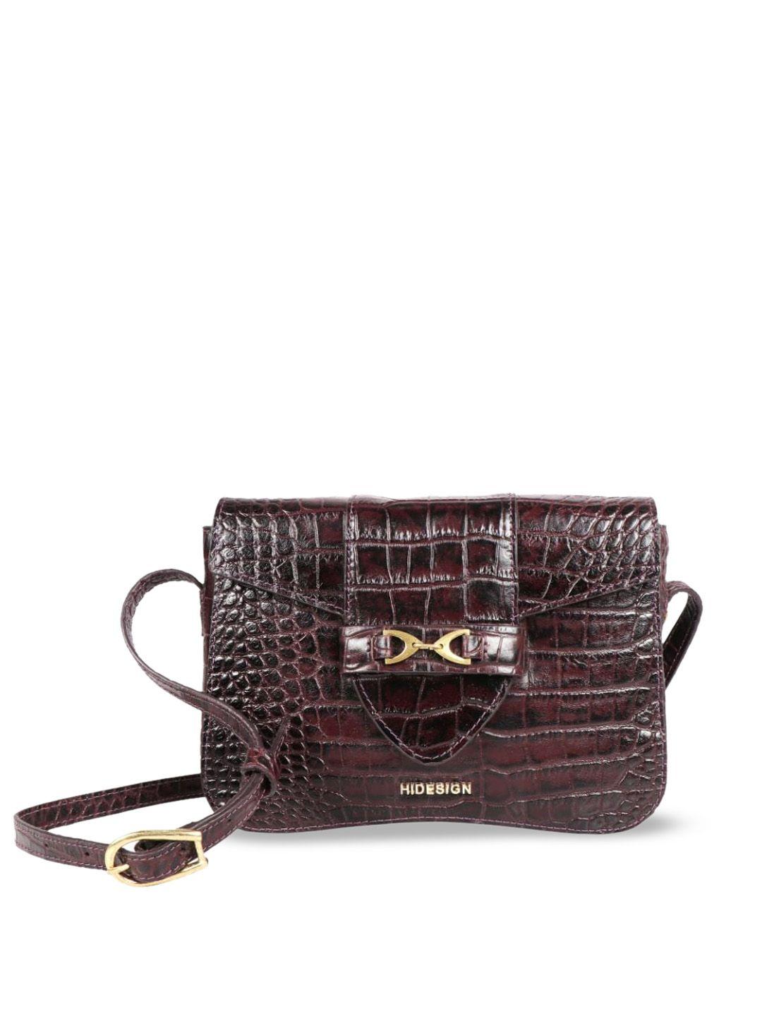 hidesign textured leather structured sling bag