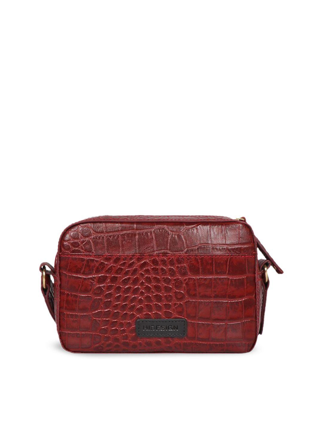 hidesign textured leather structured sling bag