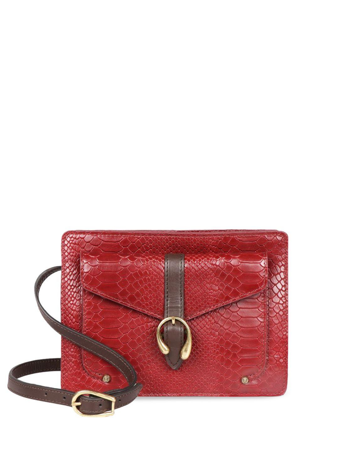 hidesign textured leather structured sling bag