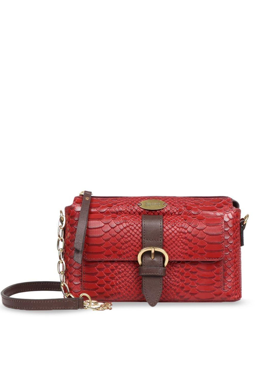 hidesign textured structured leather sling bag