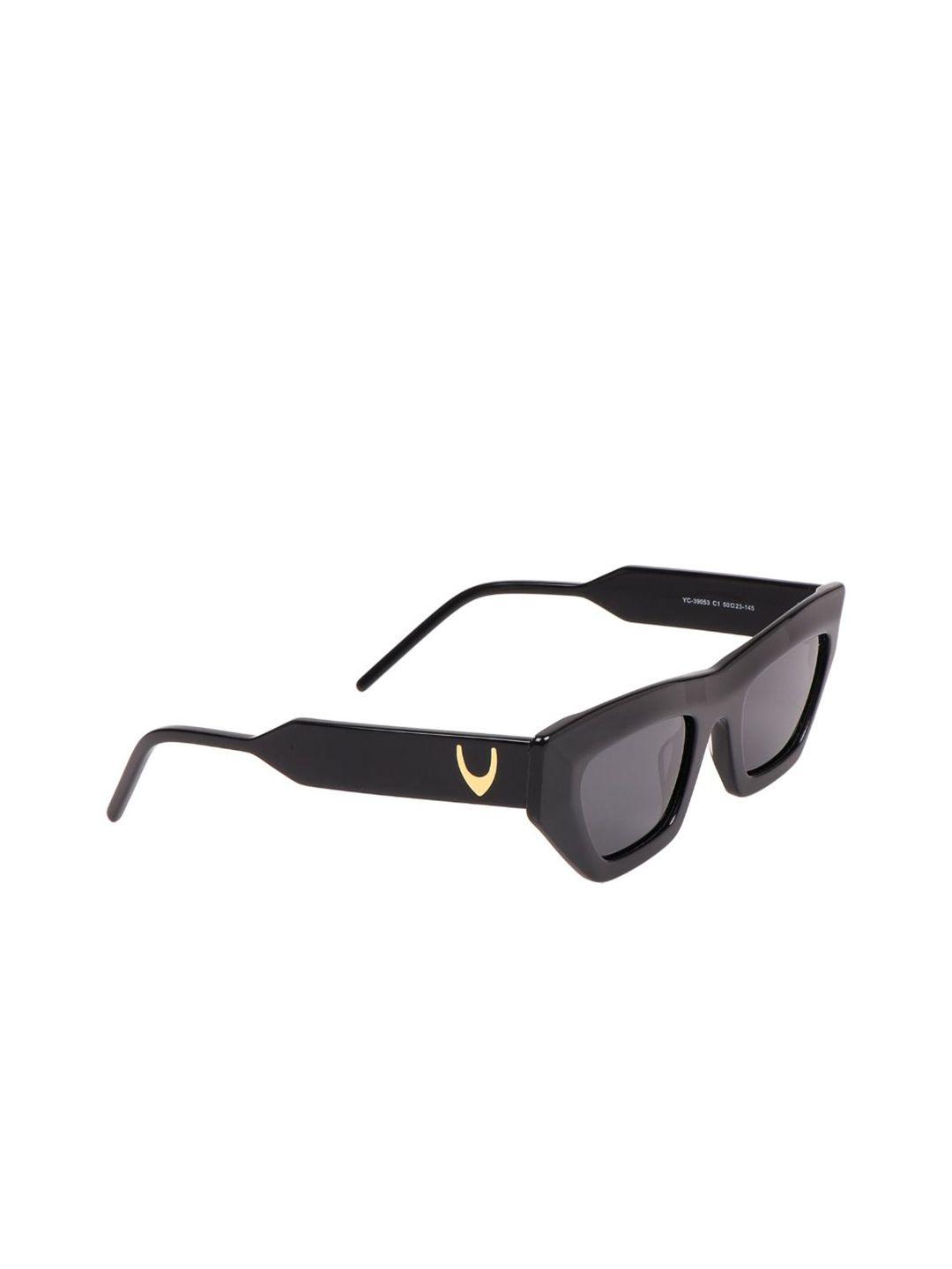 hidesign unisex black lens & black wayfarer sunglasses with uv protected lens - 8903439843557
