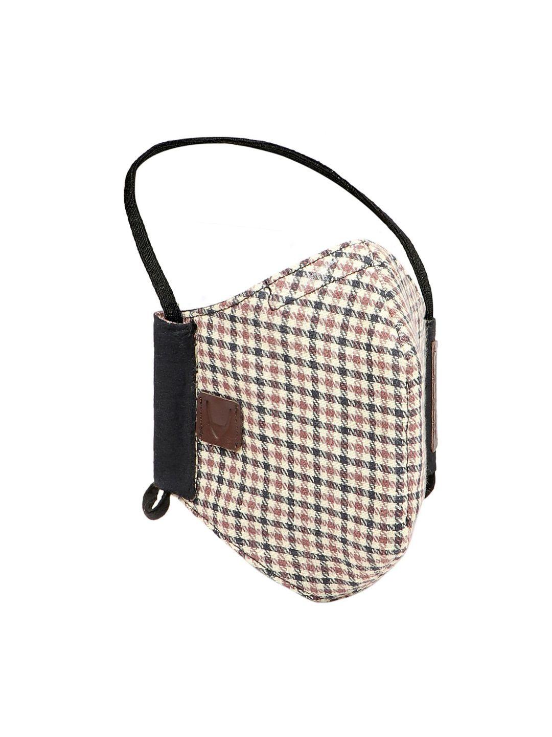 hidesign unisex red & white checked 1ply cotton outdoor cloth mask