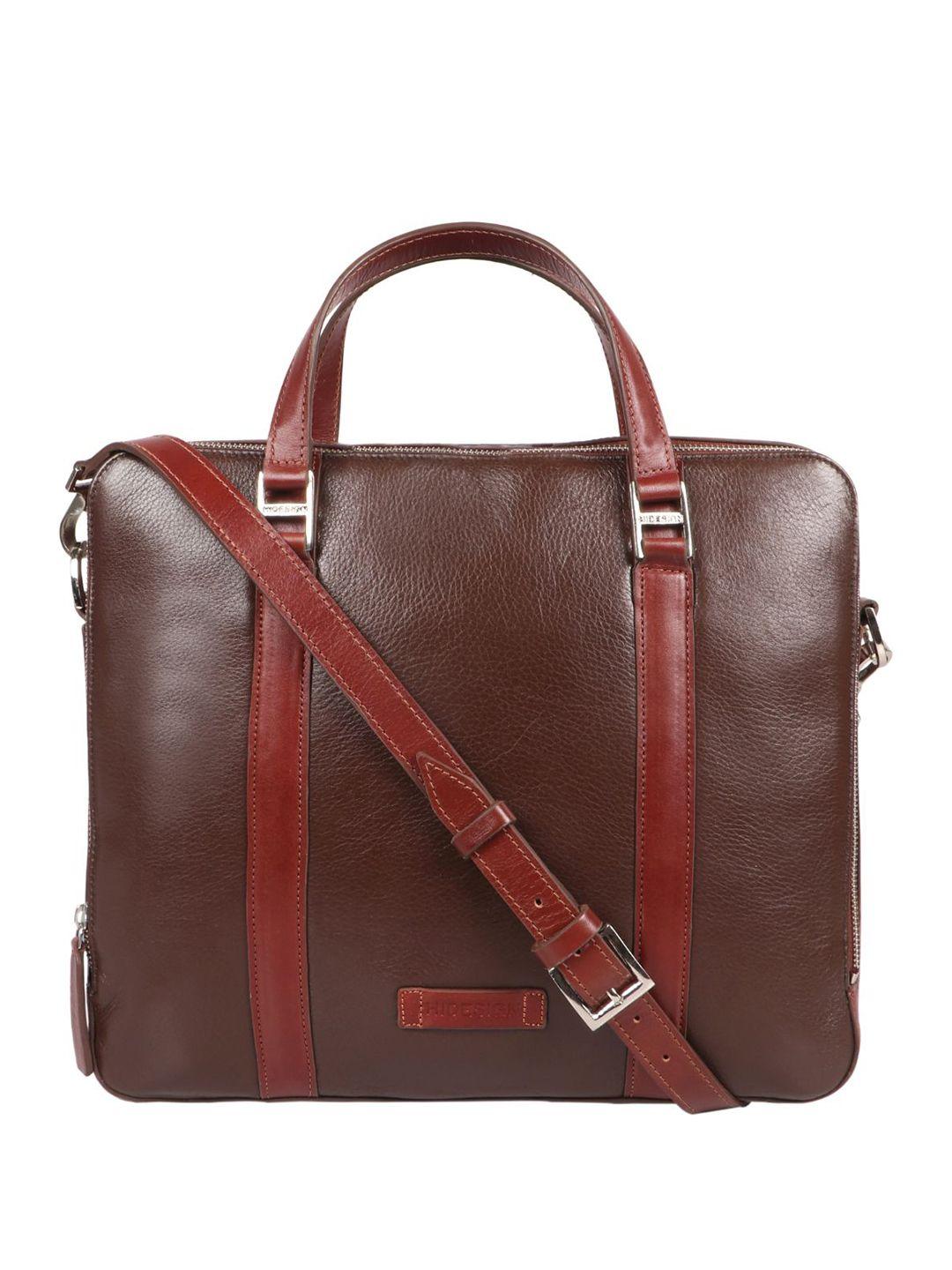 hidesign unisex textured leather messenger bag