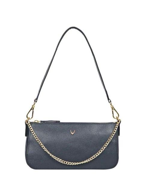 hidesign valerie 02 blue solid medium shoulder handbag