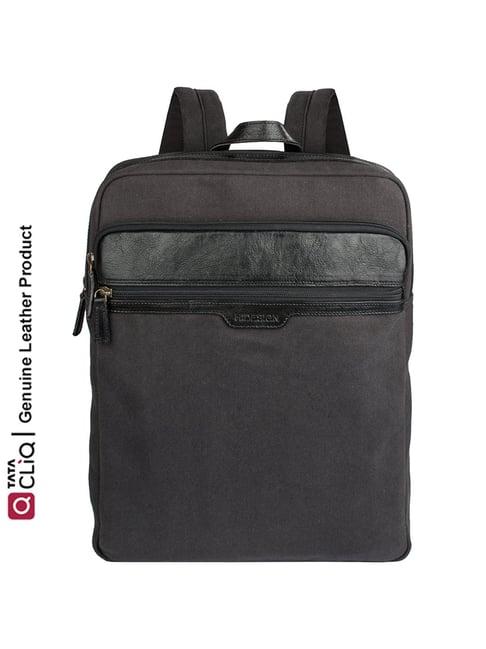 hidesign viking 02 black leather medium laptop backpack
