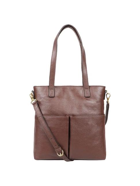 hidesign wabi sabi brown solid shoulder handbag