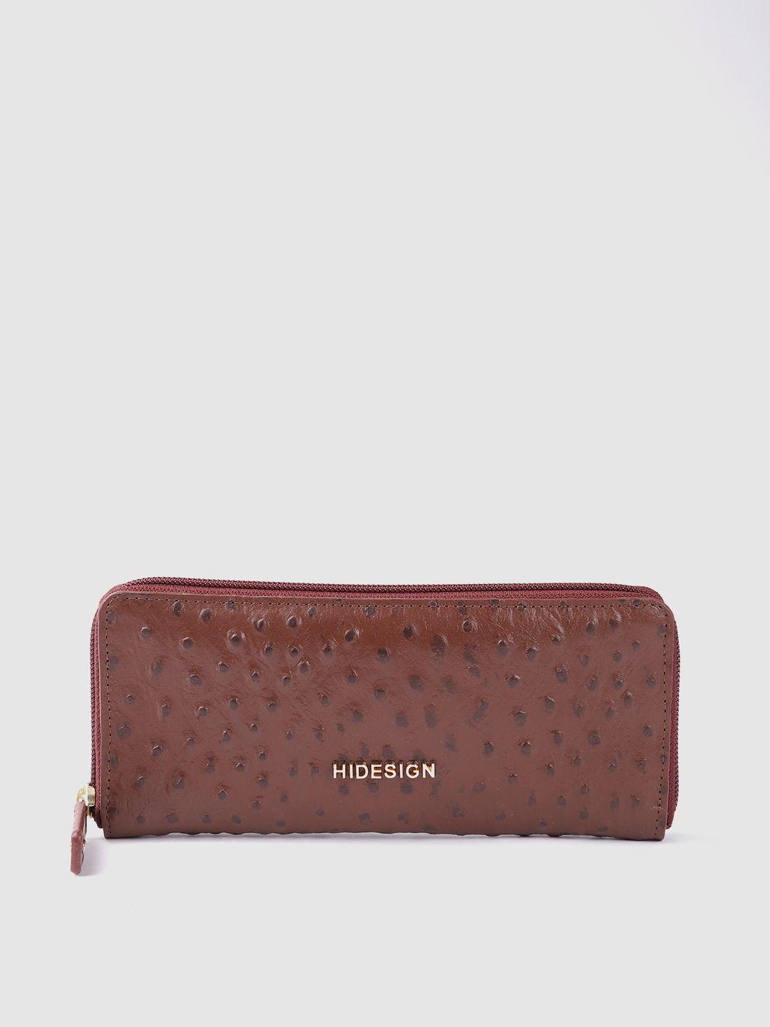 hidesign women abstract textured leather zip around wallet