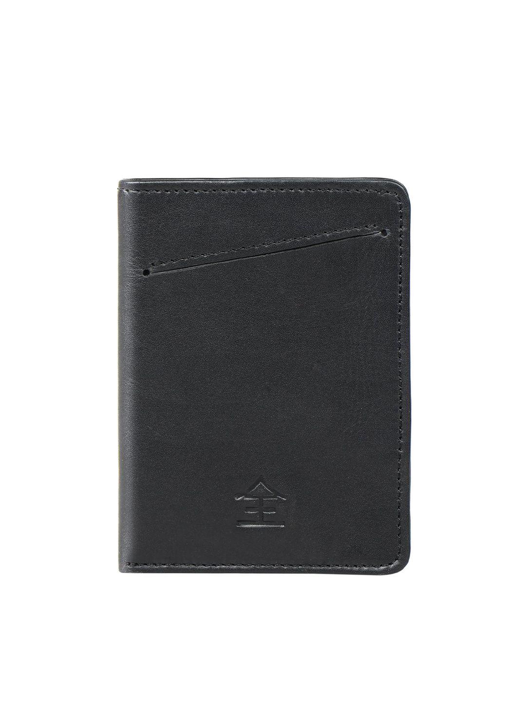 hidesign women black leather two fold wallet