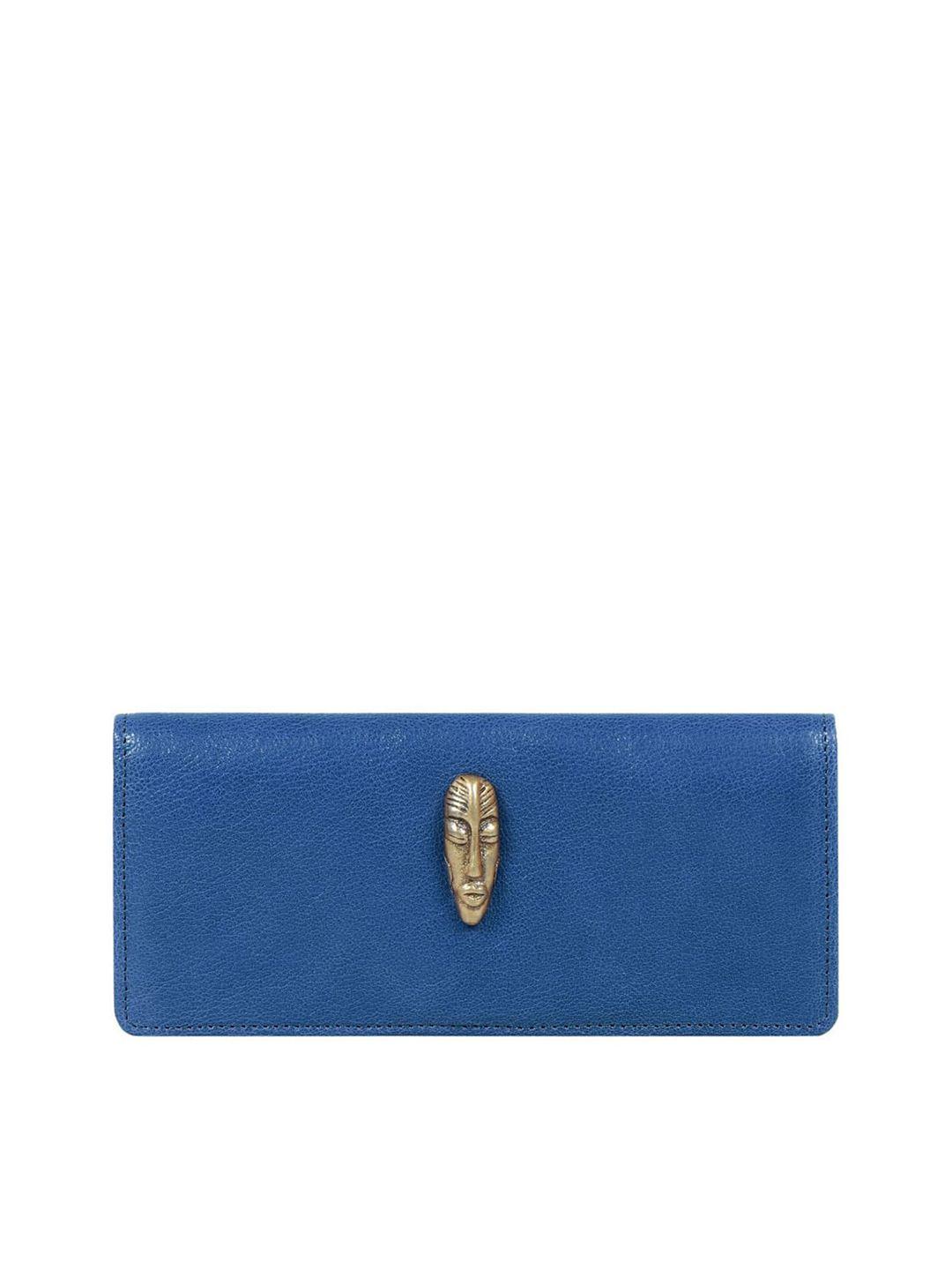 hidesign women blue & black envelope clutch
