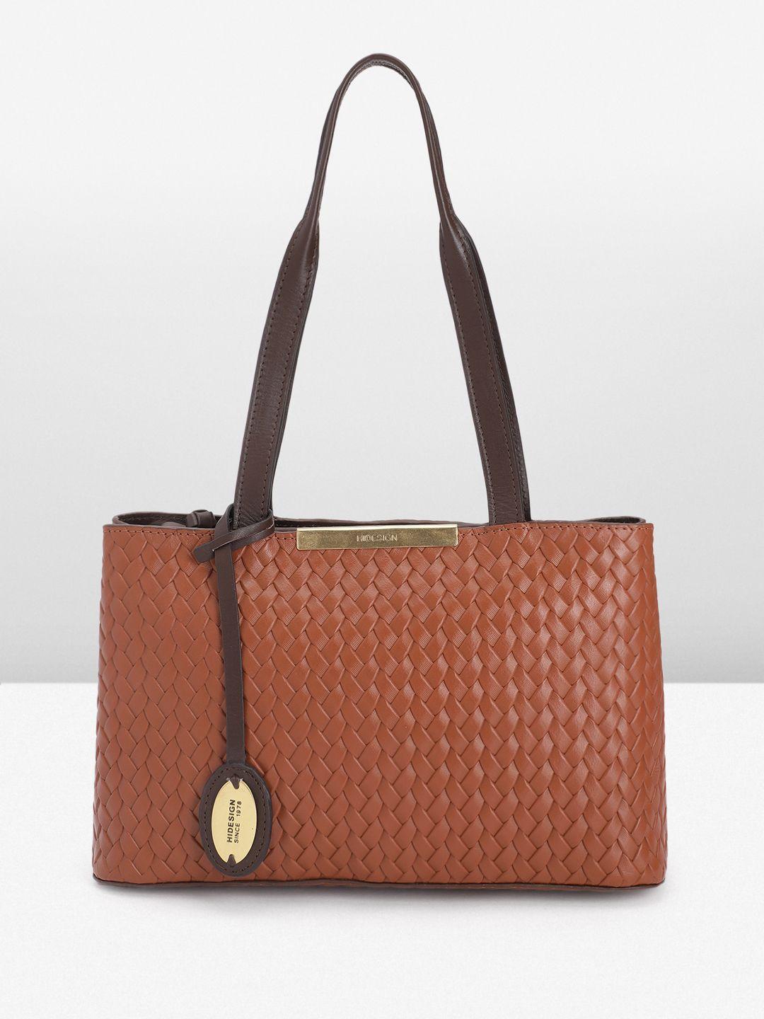 hidesign women leather textured shoulder bag